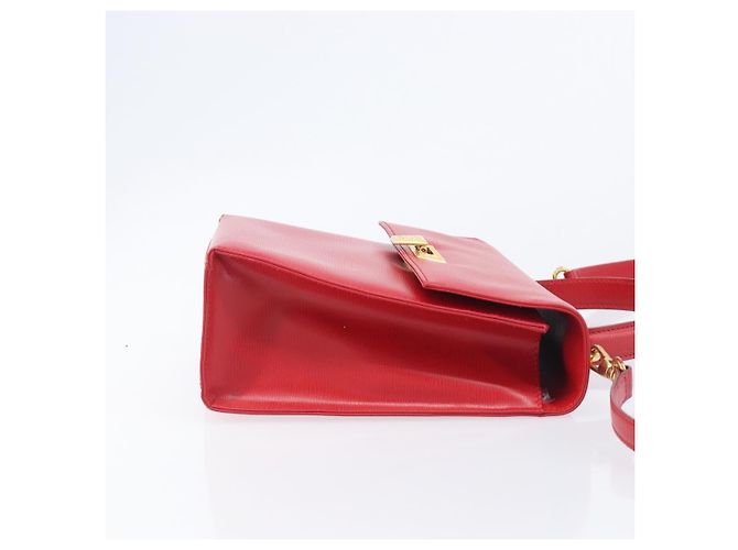 Christian Dior Hand Bag Leather 2way Red Gold - vista 3