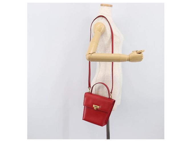 Christian Dior Hand Bag Leather 2way Red Gold - vista 30
