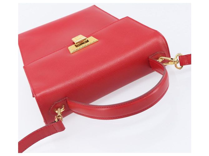 Christian Dior Hand Bag Leather 2way Red Gold - vista 6