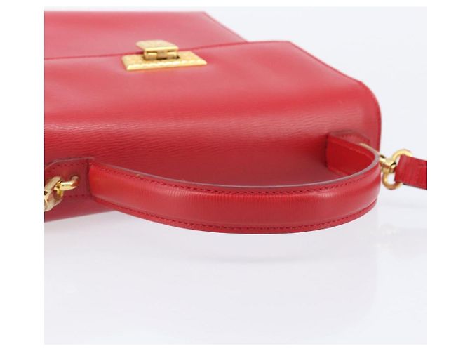 Christian Dior Hand Bag Leather 2way Red Gold - vista 7