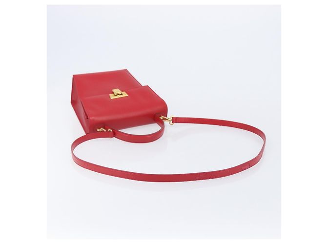 Christian Dior Hand Bag Leather 2way Red Gold - vista 8