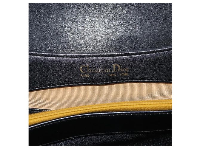 Christian Dior Shoulder Bag Leather Black Gold - vista 11