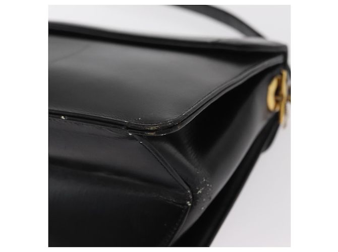Christian Dior Shoulder Bag Leather Black Gold - vista 16