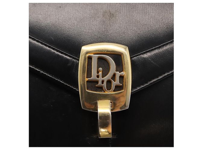Christian Dior Shoulder Bag Leather Black Gold - vista 17