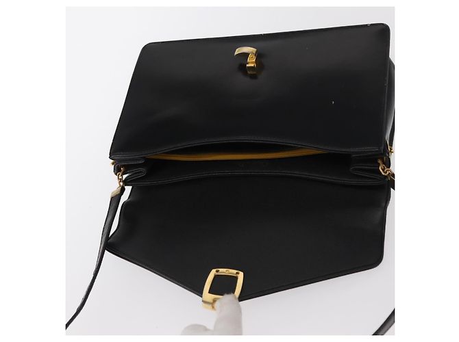 Christian Dior Shoulder Bag Leather Black Gold - vista 18