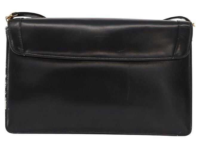 Christian Dior Shoulder Bag Leather Black Gold - vista 2