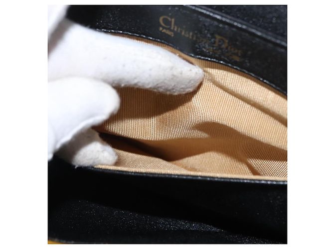 Christian Dior Shoulder Bag Leather Black Gold - vista 22