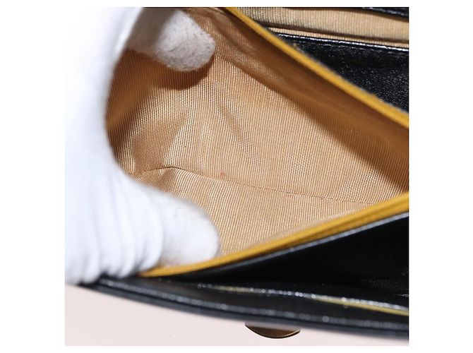 Christian Dior Shoulder Bag Leather Black Gold - vista 24