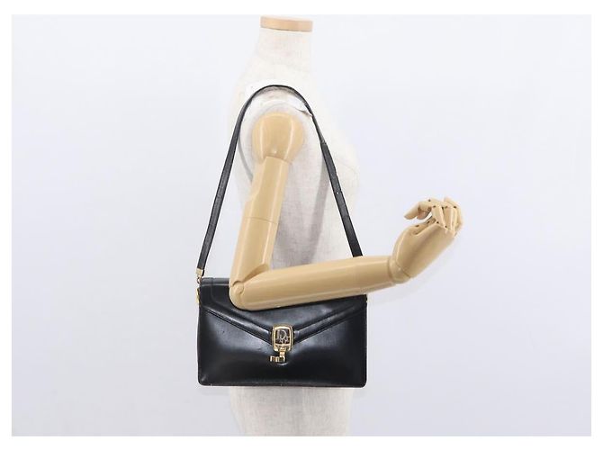 Christian Dior Shoulder Bag Leather Black Gold - vista 27