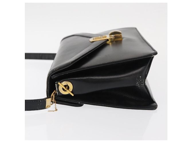 Christian Dior Shoulder Bag Leather Black Gold - vista 4