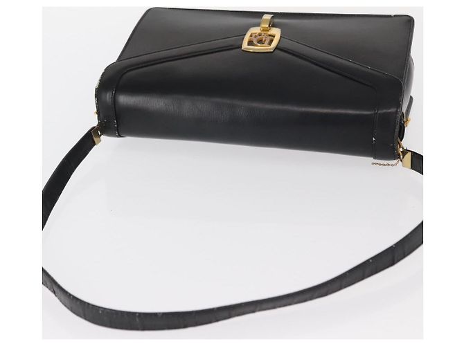 Christian Dior Shoulder Bag Leather Black Gold - vista 6