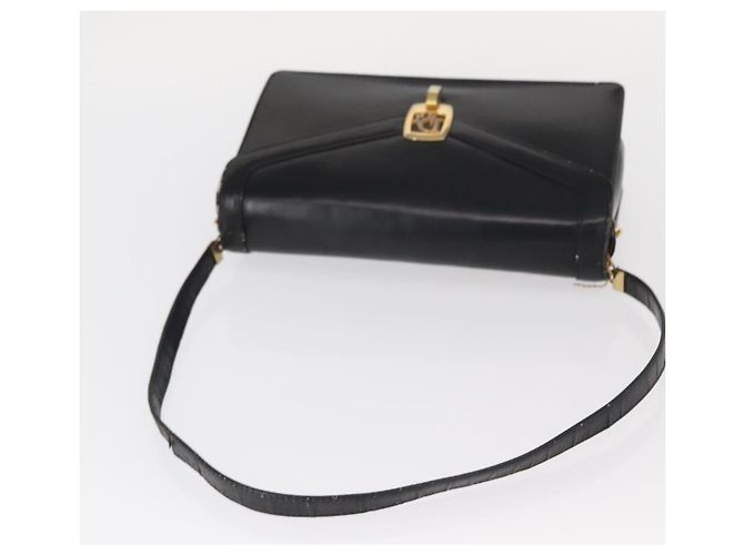 Christian Dior Shoulder Bag Leather Black Gold - vista 7