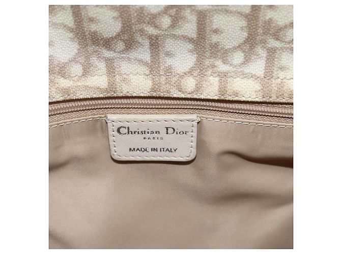 Christian Dior Trotter Canvas Romantic Hand Bag PVC Beige Silver - vista 10