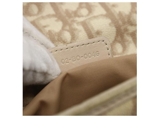 Christian Dior Trotter Canvas Romantic Hand Bag PVC Beige Silver - vista 12