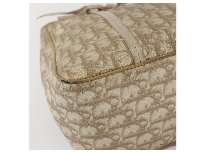 Christian Dior Trotter Canvas Romantic Hand Bag PVC Beige Silver - vista 14