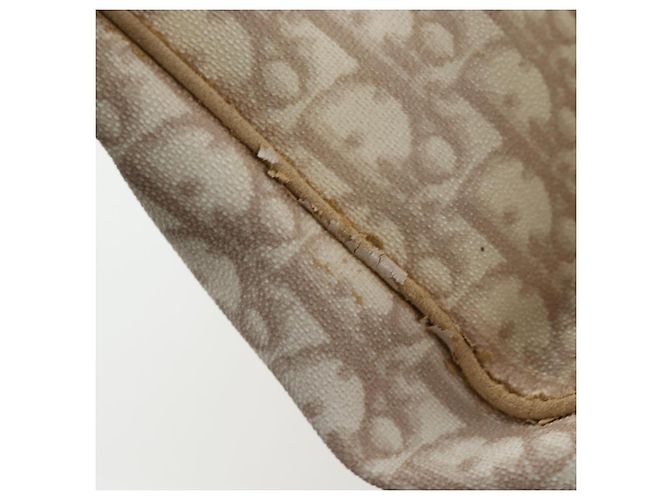Christian Dior Trotter Canvas Romantic Hand Bag PVC Beige Silver - vista 22
