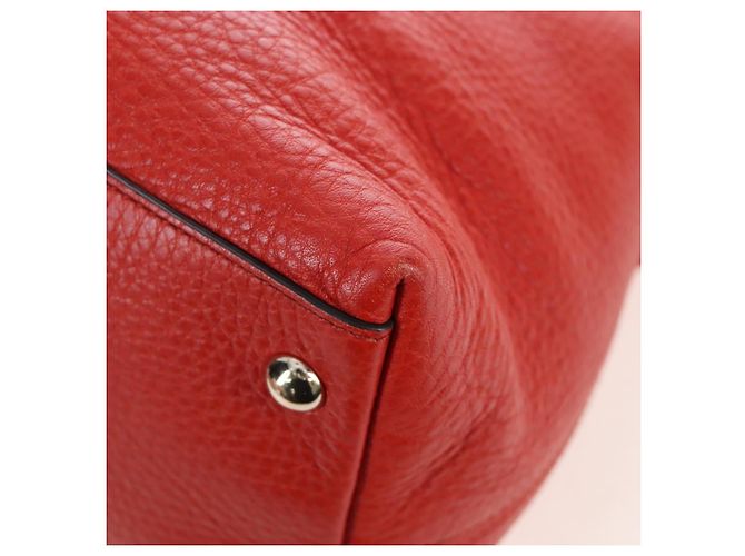 GUCCI Soho Hand Bag Leather 2way Orange Gold 308362 - vista 16