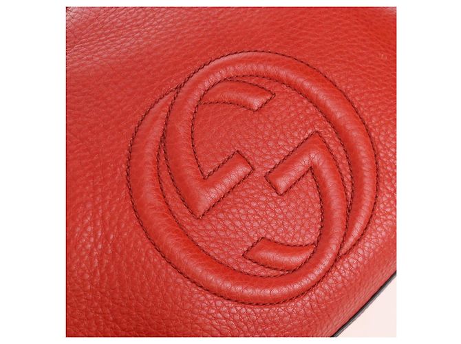GUCCI Soho Hand Bag Leather 2way Orange Gold 308362 - vista 17