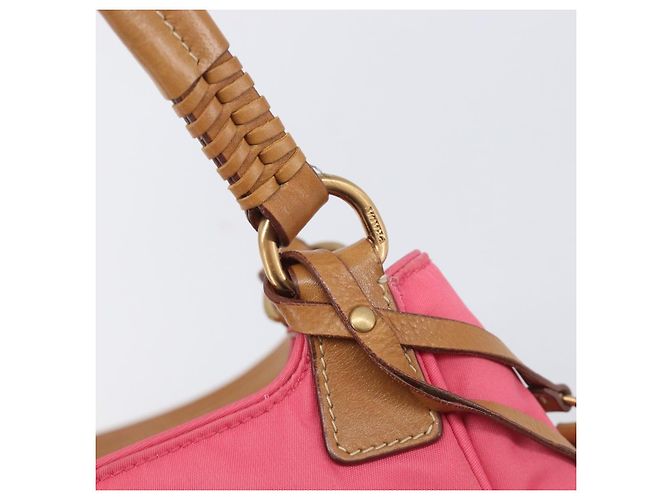 PRADA Hand Bag Nylon Pink Gold Tone - vista 20