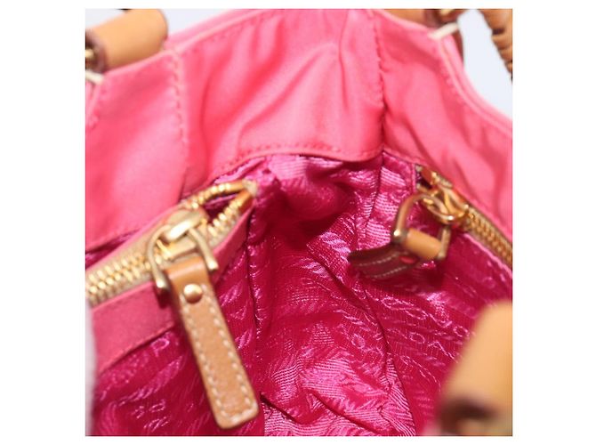 PRADA Hand Bag Nylon Pink Gold Tone - vista 24