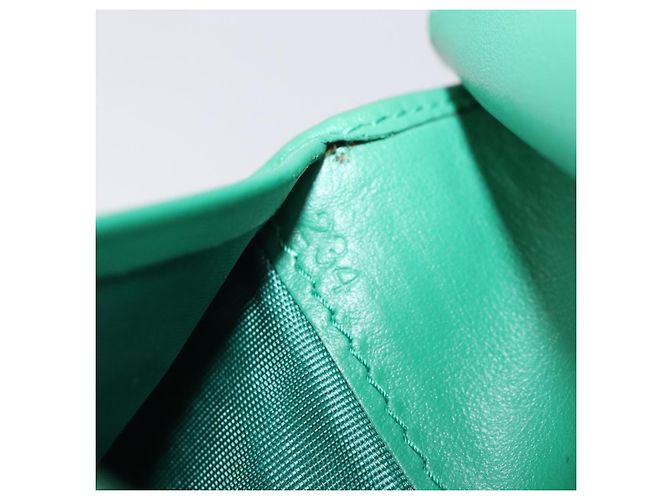 PRADA Compact Wallet Saffiano leather Green Gold Tone - vista 11