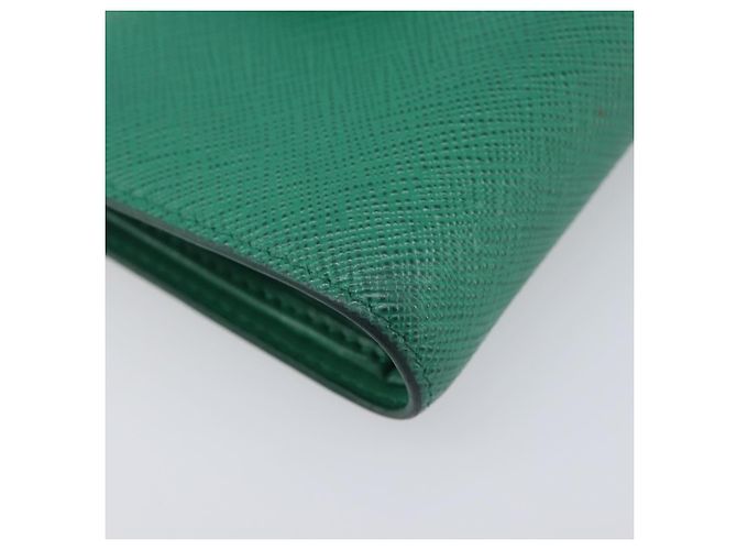 PRADA Compact Wallet Saffiano leather Green Gold Tone - vista 15