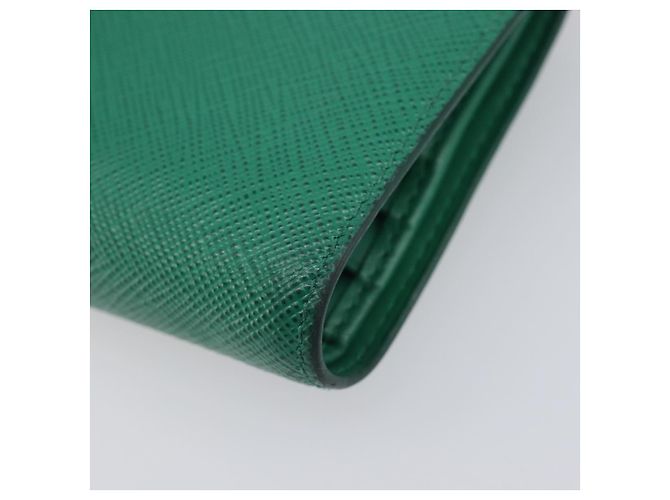 PRADA Compact Wallet Saffiano leather Green Gold Tone - vista 16