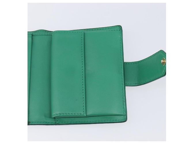 PRADA Compact Wallet Saffiano leather Green Gold Tone - vista 21