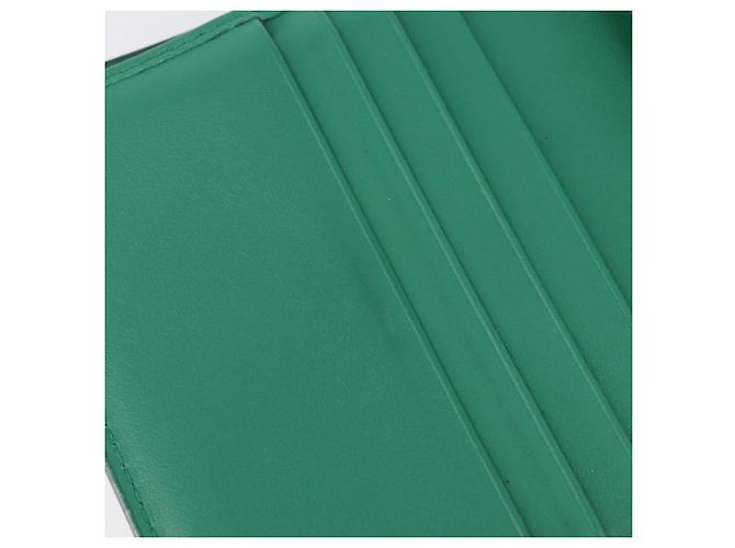 PRADA Compact Wallet Saffiano leather Green Gold Tone - vista 24
