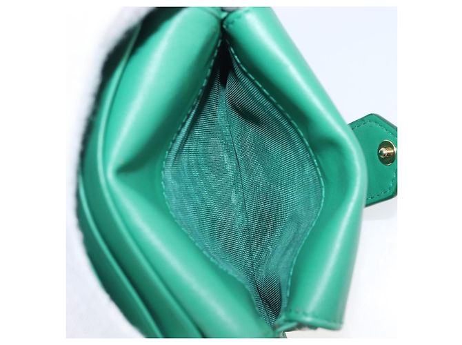 PRADA Compact Wallet Saffiano leather Green Gold Tone - vista 28