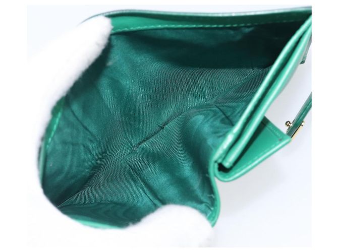 PRADA Compact Wallet Saffiano leather Green Gold Tone - vista 29