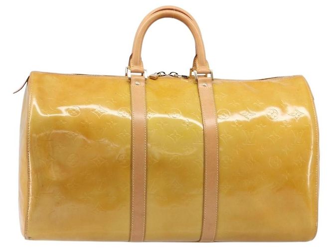 LOUIS VUITTON Monogram Vernis Mercer Boston Bag Beige M91000 LV - vista 13