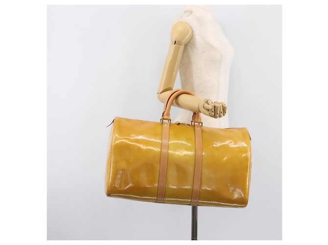 LOUIS VUITTON Monogram Vernis Mercer Boston Bag Beige M91000 LV - vista 27