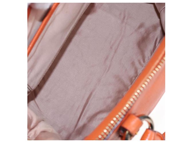 Miu Miu Hand Bag Leather 2way Orange Gold - vista 10
