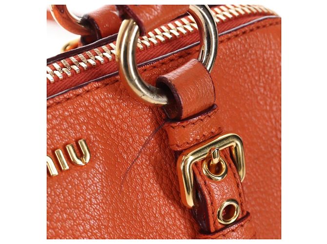 Miu Miu Hand Bag Leather 2way Orange Gold - vista 2