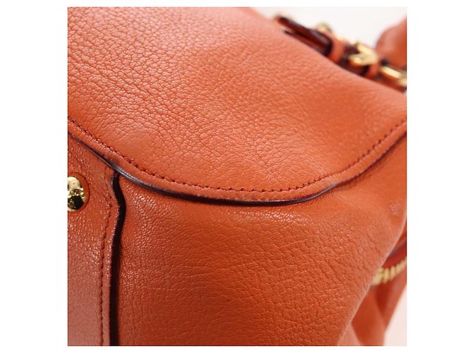 Miu Miu Hand Bag Leather 2way Orange Gold - vista 22