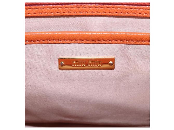 Miu Miu Hand Bag Leather 2way Orange Gold - vista 27
