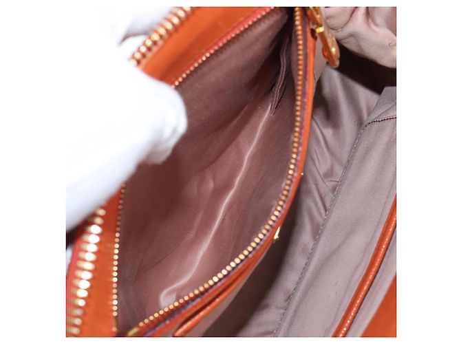 Miu Miu Hand Bag Leather 2way Orange Gold - vista 31