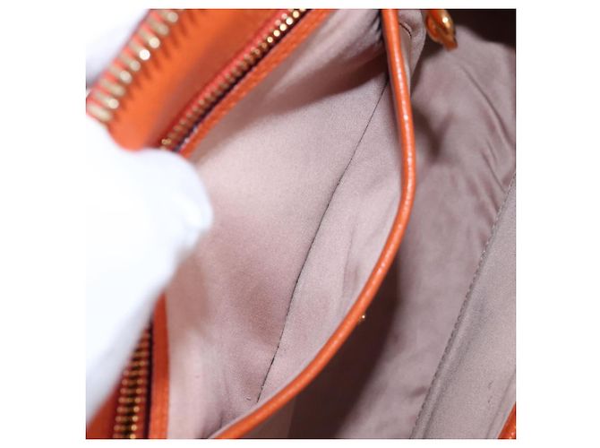 Miu Miu Hand Bag Leather 2way Orange Gold - vista 32