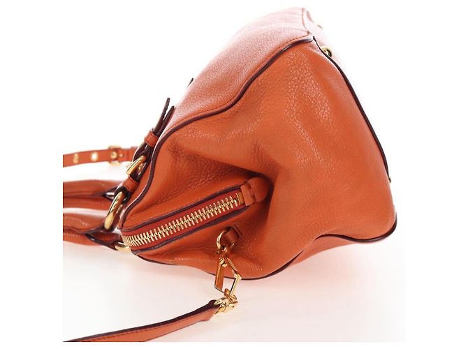 Miu Miu Hand Bag Leather 2way Orange Gold - vista 5