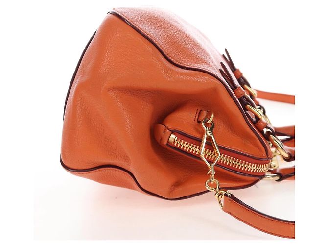 Miu Miu Hand Bag Leather 2way Orange Gold - vista 6