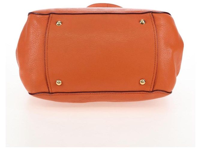 Miu Miu Hand Bag Leather 2way Orange Gold - vista 7