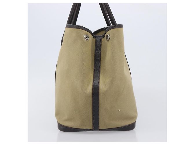Hermès HERMES Garden Party 36 Hand Bag Canvas Beige Silver - vista 5