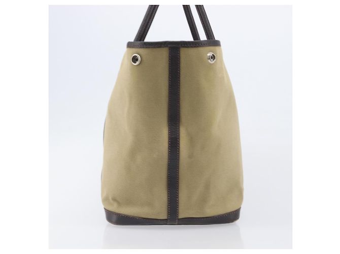 Hermès HERMES Garden Party 36 Hand Bag Canvas Beige Silver - vista 7