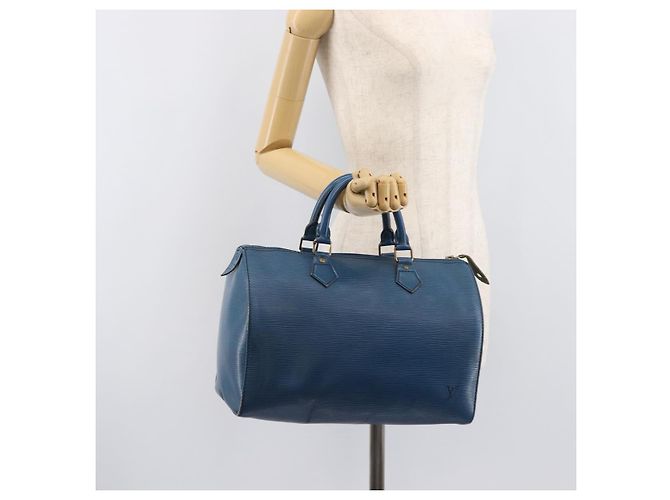 LOUIS VUITTON Epi Speedy 30 Hand Bag Toledo Blue M43005 LV - vista 25