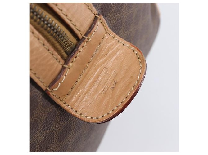 Céline CELINE Macadam Canvas Boston Bag PVC Leather Brown Gold - vista 12