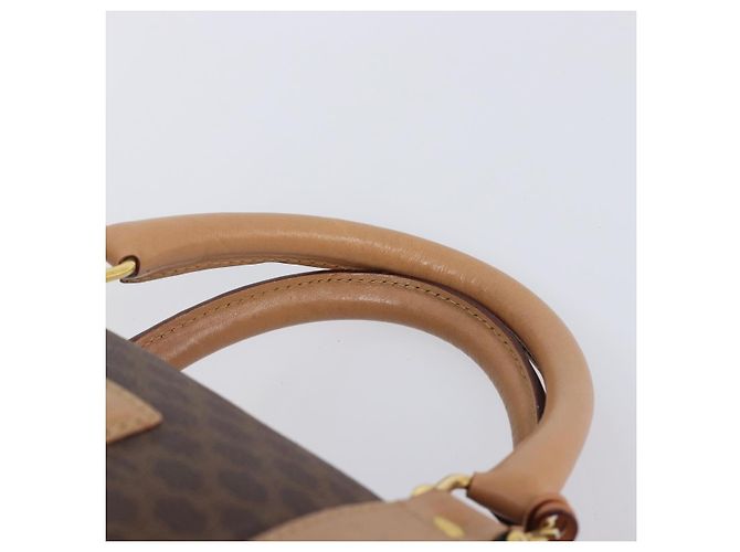Céline CELINE Macadam Canvas Boston Bag PVC Leather Brown Gold - vista 14