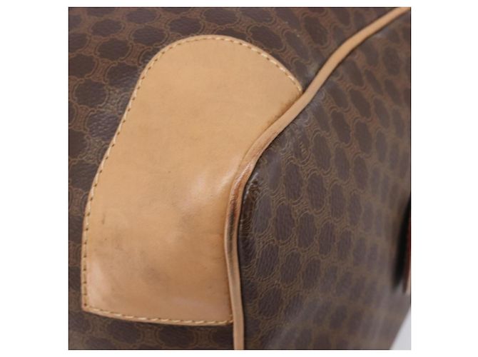 Céline CELINE Macadam Canvas Boston Bag PVC Leather Brown Gold - vista 16
