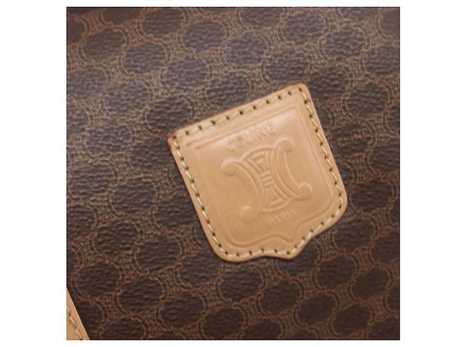 Céline CELINE Macadam Canvas Boston Bag PVC Leather Brown Gold - vista 18