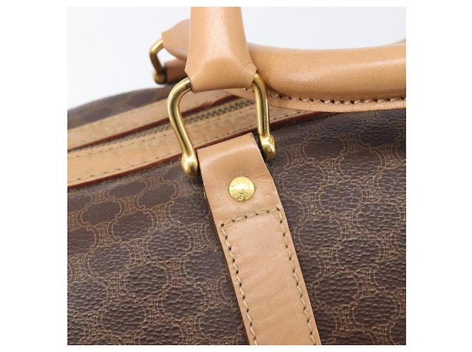 Céline CELINE Macadam Canvas Boston Bag PVC Leather Brown Gold - vista 19